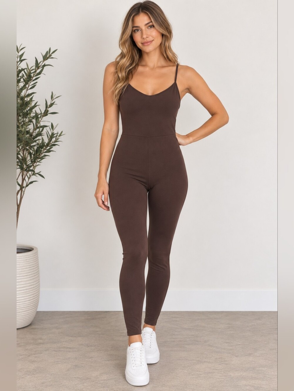Reformation Brown EcoStretch Jumpsuit